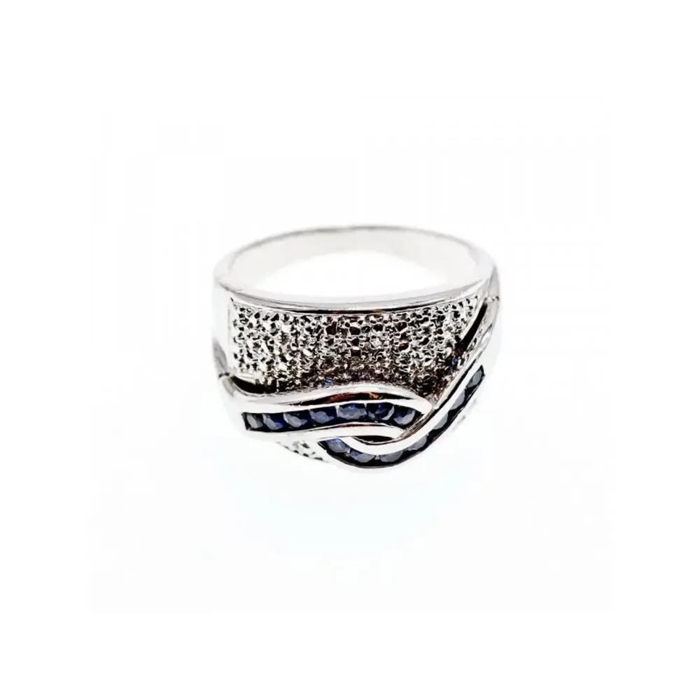 925 STERLING SILVER SAPPHIRES RING SIZE 11.75